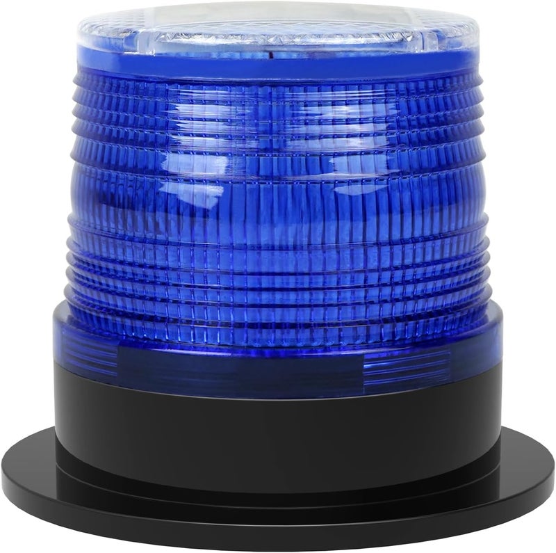 Aolyty Solar Strobe Warning Light with Strong Magnetic Base LED Warning Lamp Super Bright Solar Safety Flashing Light Waterproof for Construction, Traffic, Factory, Crane Tower, Dock (Blue) - Image 1